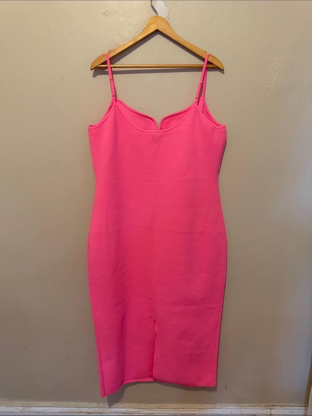 Express Hot Pink Spaghetti Strap Sheath Dress - Picture 2 of 5